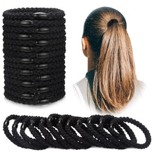 Carica l'immagine nel visualizzatore di Gallery, 12 Elsatici per Capelli in Cotone Banda per Capelli Intrecciate Corde Elastiche per Capelli, Fermacoda di Cavallo Intrecciate per Donne Ragazze Capelli Spessi Pesanti e Ricci (Nero)