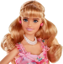 Carica l&#39;immagine nel visualizzatore di Gallery, Barbie Collector Birthday Wishes, Bambola Bionda con Abito a Fiori, Piedistallo e Certificato di Autenticità, FXC76