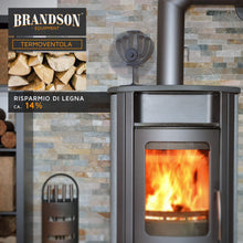 Carica l&#39;immagine nel visualizzatore di Gallery, Brandson - Ventola per stufa termoalimentata - Termoventilatore No pile, Nero - Ilgrandebazar