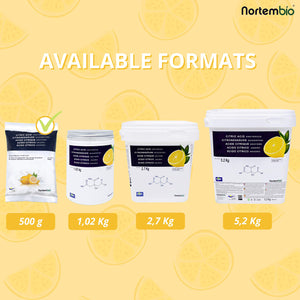 NortemBio Acido Citrico 1 Kg (2x500g). La Migliore Qualità Alimentare. Input... - Ilgrandebazar