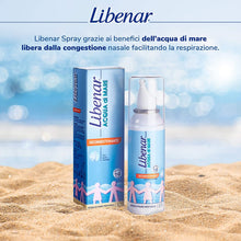 Carica l'immagine nel visualizzatore di Gallery, Libenar Spray Nasale Decongestionante, Soluzione Ipertonica con Acqua di Mare per Adulti, Bambini e Neonati - 100 ml