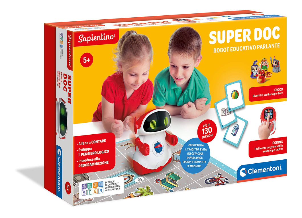 Clementoni - Sapientino - Super Doc, Robot Educativo Parlante per Bambini 5+ Anni, 12094