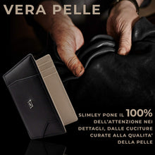 Carica l&#39;immagine nel visualizzatore di Gallery, Portafoglio uomo VERA PELLE con blocco RFID, portamonete e clip fermasoldi... - Ilgrandebazar