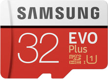 Carica l'immagine nel visualizzatore di Gallery, Samsung MB-MC32GA EVO Plus Scheda microSD da 32 GB, UHS-I U1, fino a 95 MB/s, con Adattatore SD, Rosso/Grigio