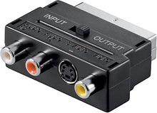 Carica l&#39;immagine nel visualizzatore di Gallery, Link 07645 Adattatore, SCART 21 Poli Maschio, 3x RCA, Femmina e 4 Poli S-VHS, Femmina con Selettore