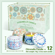 Carica l&#39;immagine nel visualizzatore di Gallery, LA BELLEFÉE Set Regalo Candele con Olio di Citronella Naturale Repellenti per Zanzare per Interni ed Esterni per Tenere Lontane Le Zanzare, Lenire i Nervi, Purificare l&#39;Aria - 12 Candele