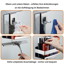 Carica l'immagine nel visualizzatore di Gallery, Cooeco Mensola Doccia - Portaoggetti in SUS 304 Acciaio Inox da Appendere al Porte Doccia, Porta Shampoo con Gancio, con Spessore entro 1,2 CM di Vetro