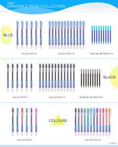 Ricariche Penne Cancellabili Punta 0,7 mm - Confezione Blu 9, blu - Ilgrandebazar