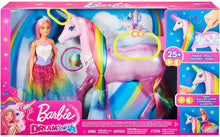 Carica l&#39;immagine nel visualizzatore di Gallery, Barbie-FXT26 Dreamtopia Playset con Bambola e Unicorno Grande Che Si Illumina con Chioma da Pettinare, Giocattolo per Bambini 3+ Anni, única, FXT26