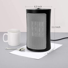 Carica l'immagine nel visualizzatore di Gallery, A ANGG Termoventilatore da tavolo per casa e ufficio, riscaldatore con protezione antiribaltamento e protezione surriscaldamento 200 sq. Riscaldamento rapido per interni 750W/1500W.