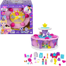 Carica l'immagine nel visualizzatore di Gallery, Polly Pocket- Playset Torta delle Sorprese a Tema Compleanno con Carosello di Unicorni e Tanti Accessori, Giocattolo per Bambini 4+Anni, GYW06