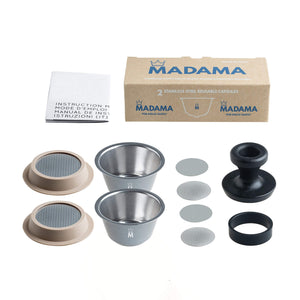 Madama - Capsule Caffè Ricaricabili Dolce Gusto, Acciao E Beige - Ilgrandebazar
