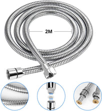 Carica l'immagine nel visualizzatore di Gallery, Soffione Doccia con Tubo Flessibile (2 m), Aywne Universale ad Alta Pressione Autopulente 5 Modalità Funzione Soffione Doccia Portatile Cromato 2 m Tubo Doccia in Metallo Risparmio Idrico Della Vasca