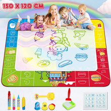 Carica l'immagine nel visualizzatore di Gallery, Fivejoy Tappeto Magico Bambini, 150*120cm Acqua Doodle Tappeto Magico Tema dello Chef di Cibo - Tappetto Gioco Bambino con Pennello, Grande Tappeto Magico da Disegn