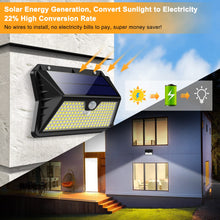 Carica l&#39;immagine nel visualizzatore di Gallery, Luce Solare LED Esterno, 2200mAh Faretto LED da Esterno con Sensore di Movimento, 185 LED/ 3 Modos Lampada Solare da Esterno, IP65 Impermeabile LED Lampione per Giardino, Parete, Garage[2 Pezzi]