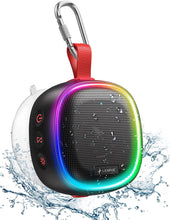 Carica l'immagine nel visualizzatore di Gallery, Cassa Bluetooth con Luce RGB, LENRUE Casse da Doccia Portatile con Impermeabile IPX7, 360° Stereo, Bassi Potente, 20 Ore di Riproduzione, Altoparlante True Wireless per Feste, Viaggi, Vasca, Bagno Nero
