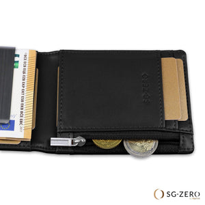 Portafoglio nero uomo vera pelle RFID con portamonete - Nero Con Portamonete - Ilgrandebazar