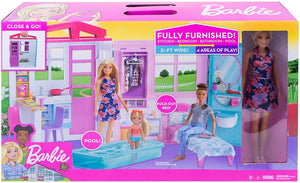Barbie ​Loft con Bambola, Casa a 1 Piano, Portatile con Piscina e Accessori, Giocattolo per Bambine da 3 + Anni, FXG55