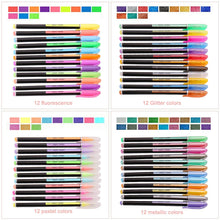 Carica l'immagine nel visualizzatore di Gallery, Set di 48 penne gel colorate - glitter, metallico, 48color-1,0mm, Multicolore