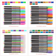 Carica l&#39;immagine nel visualizzatore di Gallery, Set di 48 penne gel colorate - glitter, metallico, 48color-1,0mm, Multicolore