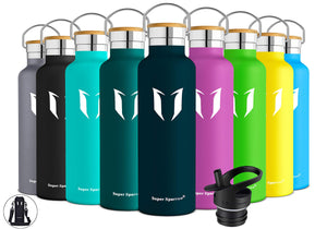 Super Sparrow Doppia Parete in Acciaio Inox coibentato 500ml-17oz, Jade - Ilgrandebazar