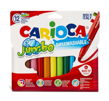 Carica l&#39;immagine nel visualizzatore di Gallery, CARIOCA Pennarelli Jumbo Paperboard Wallet, Pennarelli Colorati per Bambini con Punta Maxi, Ideali per Disegnare e Colorare, Super Lavabili, Colori Assortiti, 12 Pezzi