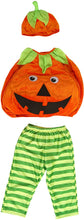 Carica l'immagine nel visualizzatore di Gallery, IKALI Baby Pumpkin Costume Baby Boys Jumpsuit Unisex Outfits for Halloween Fantasy Party 3pcs