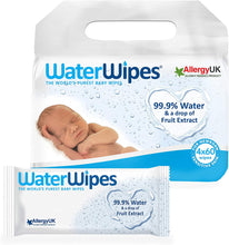 Carica l&#39;immagine nel visualizzatore di Gallery, WaterWipes Salviette Umidificate, Salviette Neonato per Pelli Delicate, 99.9% di Acqua Purificata, Non Biodegradabile, 60 Unità (Confezione da 4) Non biodegradabile 60 Unità (Confezione da 4)