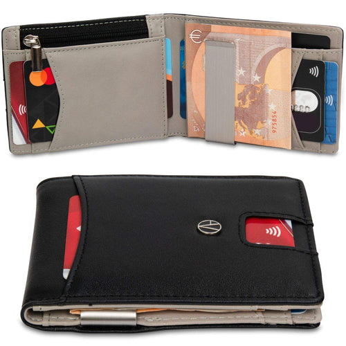 Portafoglio Uomo Sottile - Con Protezione RFID - Elegante e Compatto, Non... - Ilgrandebazar