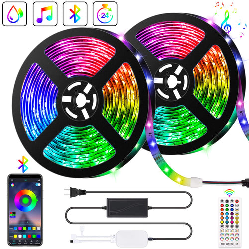 10M Bluetooth Striscia LED Musicale 5050 RGB Impermeabile IP65 SMD,... - Ilgrandebazar
