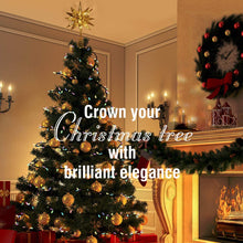 Carica l&#39;immagine nel visualizzatore di Gallery, Luxspire Punte Albero di Natale, Puntale per Albero di Natale, a Forma di Albero con Glitter, Accessori per Albero di Natale, a 2 AA Batterie, Decorazione per Natale Festa Casa, Champagne Oro