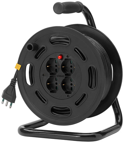 Vimar 0P32731 Avvolgicavo con disgiuntore termico di protezione, Nero - Ilgrandebazar