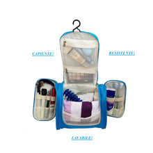 Carica l&#39;immagine nel visualizzatore di Gallery, Beauty Case Viaggio Donna Uomo Appendibile (Azzurro) Organizer Bagno Azzurro - Ilgrandebazar
