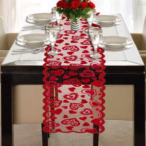 Kit di Decorazione San Valentino, Runner da tavola a Cuore Rosso e... - Ilgrandebazar