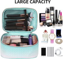 Carica l'immagine nel visualizzatore di Gallery, Beauty Case da Viaggio 3 Pezzi Borse da Toilette Borsa Cosmetica per Donne Grande Impermeabile Pochette da Toilette Organizer (Blu sfumato)