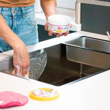Carica l'immagine nel visualizzatore di Gallery, Bio-mex® Detergente Universale Biodegradabile - Pasta pulente Che Pulisce, sgrassa e Lucida. Brilla Acciaio. Anticalcare con Azione Antigoccia.- 300gr con Spugna