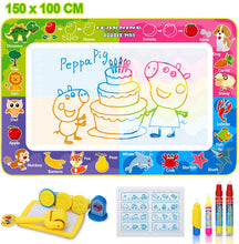 Carica l'immagine nel visualizzatore di Gallery, Tappeto Doodle Grande 150×100cm, Doodle Tappetino da Disegno Magico, Disegno Magico Aqua Mat, Acqua Tappeto, Bonus con 4 Penne Magiche, Timbri E Set di Rulli, Bambini