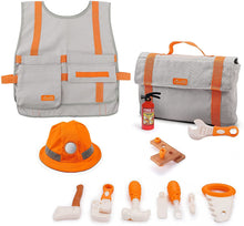 Carica l'immagine nel visualizzatore di Gallery, tumama Kit di attrezzi per bambini e bambini Giocattoli di costruzione Finta per bambini Martello Cacciavite Borsa per attrezzi fai da te Trapano Gioco di ruolo Ragazzi Ragazze Compleanno per 3 o più