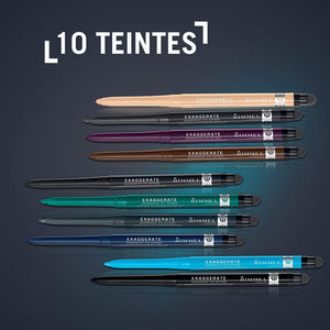 Rimmel Matita Occhi Automatica Exaggerate, Matita Waterproof a Lunga Tenuta, Nero Nero (Noir) 1 Unità (Confezione da 1)