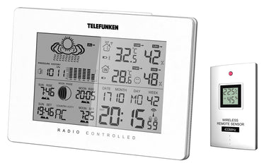 TELEFUNKEN FWS - 400 (W) - Stazione Meteo 17.0  x  5.0  x  12.0 cm, Bianco - Ilgrandebazar