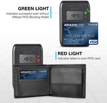 Carica l'immagine nel visualizzatore di Gallery, Portafoglio Uomo Vera Pelle Blocco RFID. Piccolo Portafoglio Con Portamonete Portafogli e Porta Chiavi Confezione Regalo, Porta tessere tascabile documenti, Raccoglitore tessere banconote sottile-NERO
