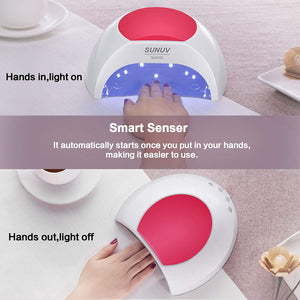 SUNUV SUN2C Lampada Unghie UV LED da 48W Manicure/Pedicure LED per Smalti in Gel,in Automatico Sensore Lampada LED unghie per LED UV Professionale per Manicure Sensore con 4 Timer Preimpostati