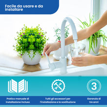Carica l'immagine nel visualizzatore di Gallery, Confezione da 4 filtri universali per osmosi inversa domestica e membrana Vontron 75GPD - Filtri acqua per apparecchiature ad osmosi inversa a 5 stadi - Include connettori - Nature Water Professionals