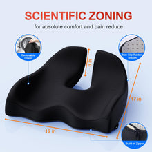 Carica l'immagine nel visualizzatore di Gallery, Benazcap Cuscino del Sedile, Cuscino Sedia Ufficio Coccige Ergonomico per Ufficio e Auto, Sollievo dal Dolore Sciatico, Cuscino Memory Foam con Fodera Lavabile, Supporto Lombare per Sedute Lunghe