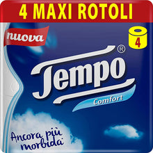 Carica l&#39;immagine nel visualizzatore di Gallery, Tempo Comfort Carta Igienica, Morbida e Resistente, 4 Maxi Rotoli