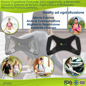 Correttore Posturale Busto Tutore Fascia Schiena Correttore di Postura Spalle Schiena in Neoprene Traspirante Fascia Reggispalle Supporto Dorsale Uomo Donna Bambini Allevia Dolore Raddrizza Schiena