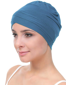 Deresina Cuffia in Cotone con Fascia Frontale Modello W per chemio (Cinnamon) - Ilgrandebazar