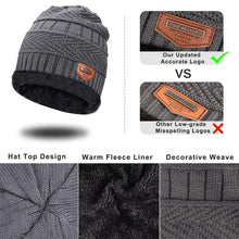 Carica l&#39;immagine nel visualizzatore di Gallery, Taglia unica, 1- Il Set di 3 Pezzi Grigio (Cappello + Scaldacollo + Guanti) - Ilgrandebazar