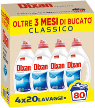 Carica l'immagine nel visualizzatore di Gallery, Dixan Classico, Detersivo Lavatrice Liquido, Tecnologia Pulito Profondo, profumazione classica, confezione da 80 Lavaggi