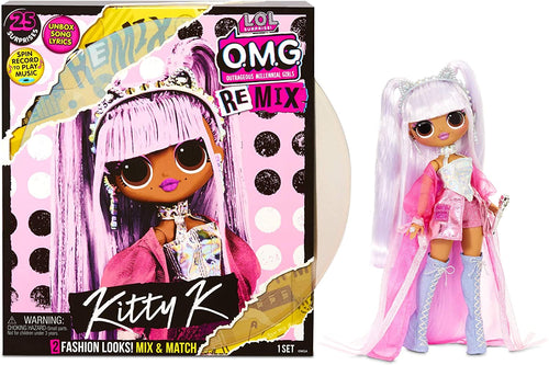L.O.L. Surprise! O.M.G. Remix - con 25 Sorprese - Bambola da Collezione con Vestiti & Accessori - Kitty K